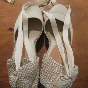 Castaner espadriles , wedge sandal womems size 8.5 us, ankle strap 100% cotton